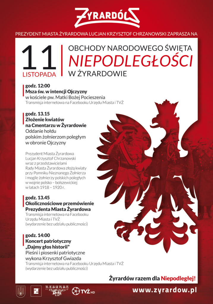 Plakat miejskich obchodów narodowego święta niepodległości