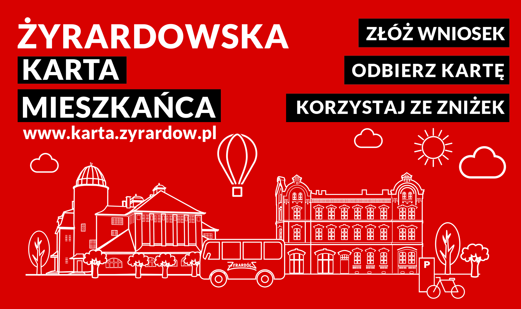 baner z grafiką karty mieszkańca